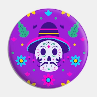 gothic halloween dia de los muertos floral skull Pin