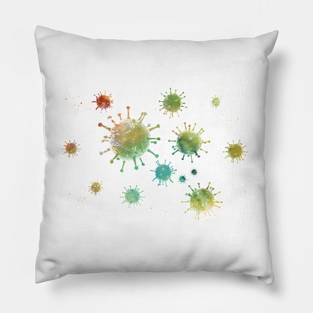 Virus illustration Pillow by erzebeth