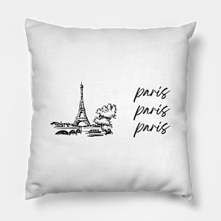 Paris Paris Paris Pillow