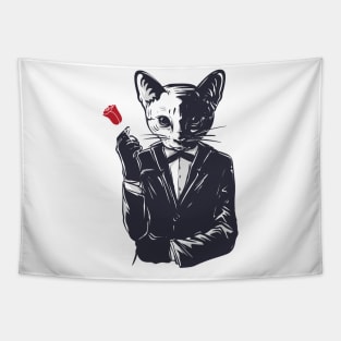 mafia cat character Tapestry