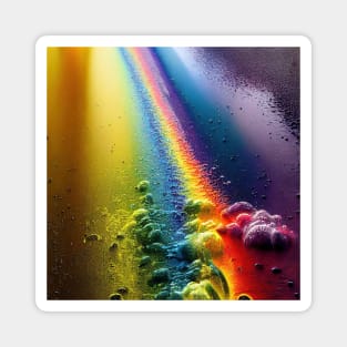 Liquid Colors Flowing Infinitely - Heavy Texture Swirling Thick Wet Paint - Abstract Inspirational Rainbow Drips Magnet