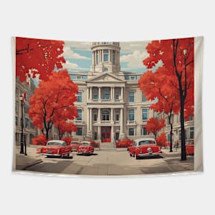 Montreal Canada Vintage Poster Tourism Tapestry