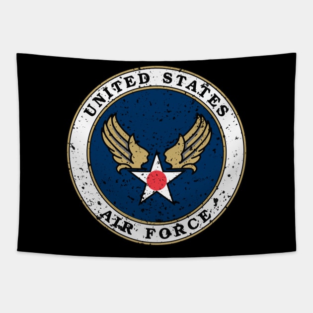 United Stated Air Force USAF Vintage Logo Tapestry by Mandra