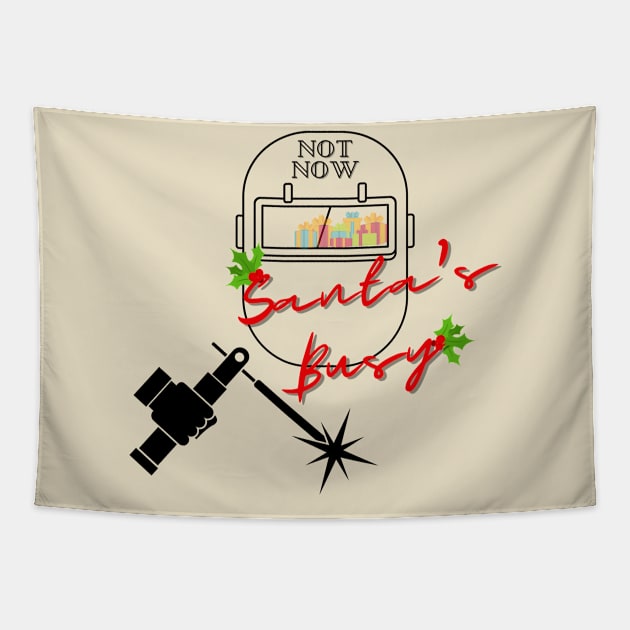 Santa's Busy Welding Tapestry by Hofmann's Design