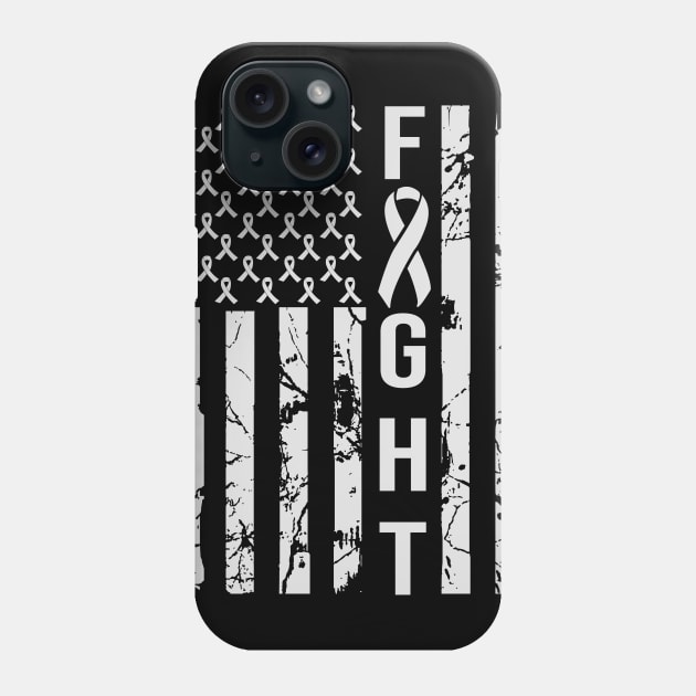 Lung Cancer Awareness American Flag Phone Case by busines_night