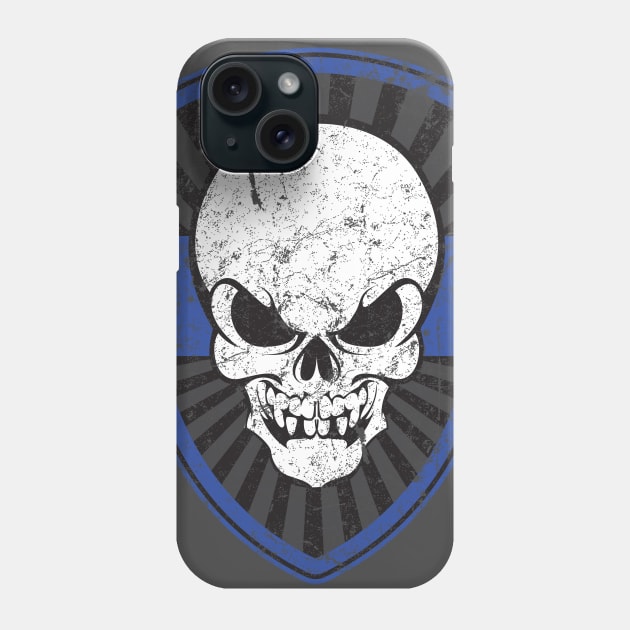 Thin Blue Line Skull Phone Case by MindsparkCreative