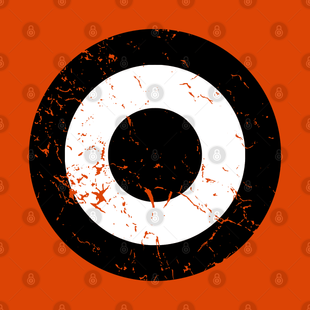 Distressed Black and White Roundel by Alan Hogan