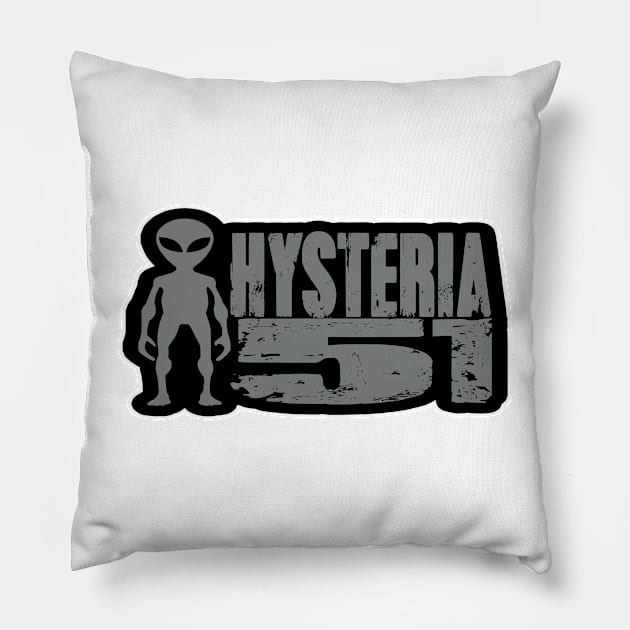 Hysteria 51 Logo Dark Pillow by Hysteria 51's Retro - RoundUp