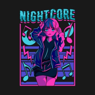 Nightcore Japanese Music Anime Aesthetic Manga EDM T-Shirt