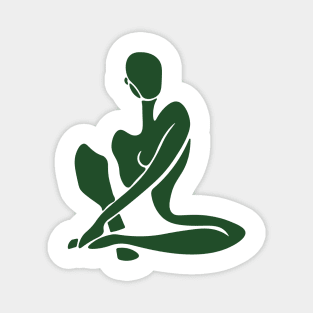 Minimalist illustration of a girl sitting on the floor Magnet