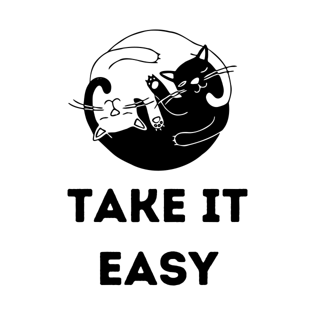 Take it easy yin yang cat by Fun Planet