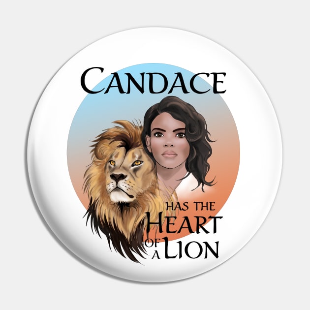 Candace Owens - Heart of a Lion, bluered Pin by Animalistics