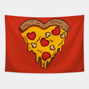 Heart-Shaped Slice of Pizza Tapestry