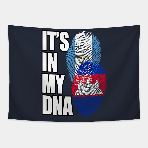 Cambodian And Guatemalan Mix DNA Flag Heritage Gift Tapestry by Just Rep It!!