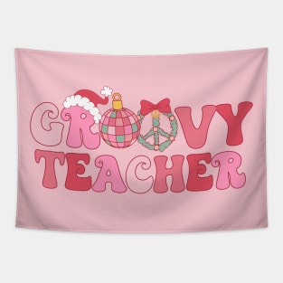 Groovy Teacher Pink Christmas Tapestry