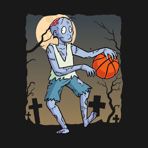 Basketball Zombie, Zombie Playing Basketball Sport by PaulAksenov