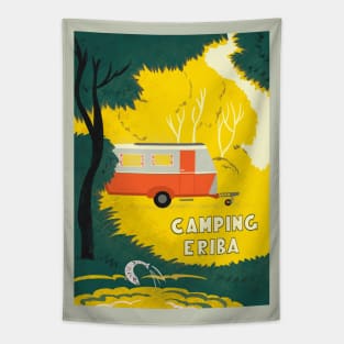 Vintage Caravan in Woodland Tapestry