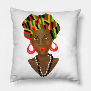 African Queen Kente Pattern Pillow