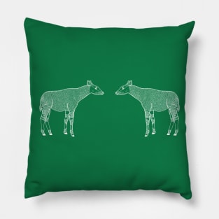 Forest Giraffes or Zebra Giraffes in Love - African animal design Pillow