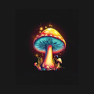 Magic Mushroom in Colorful Magical Light T-Shirt