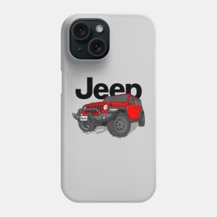 Red Jeep Wrangler Rubicon Phone Case