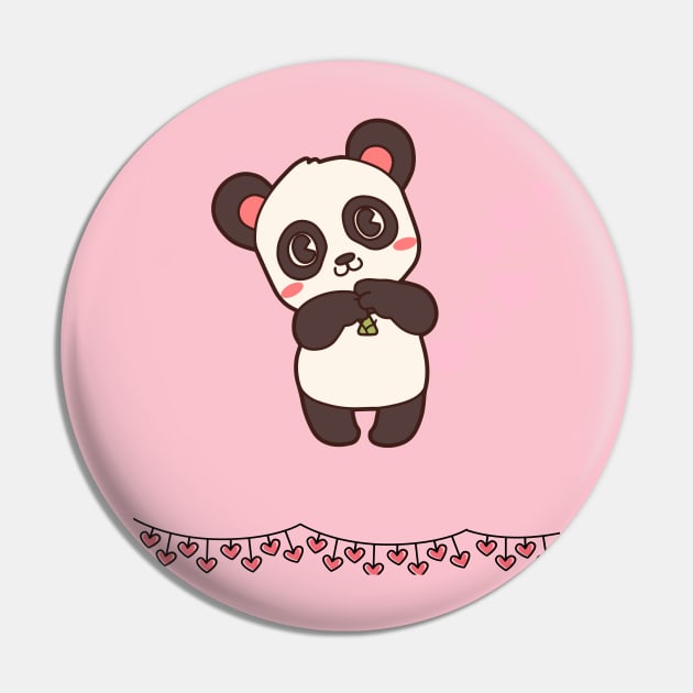 Adorable Panda Hug - Pink Deligh Pin by Norway Style