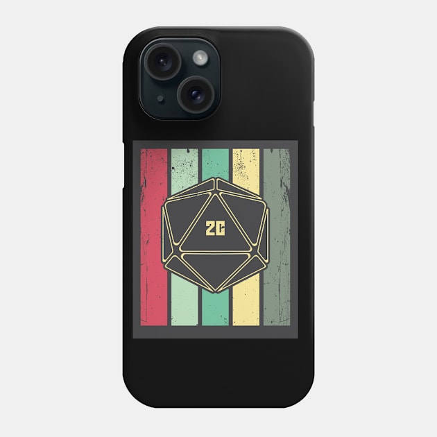 Natural 20 Retro d20 Game Shirt Phone Case by HopeandHobby