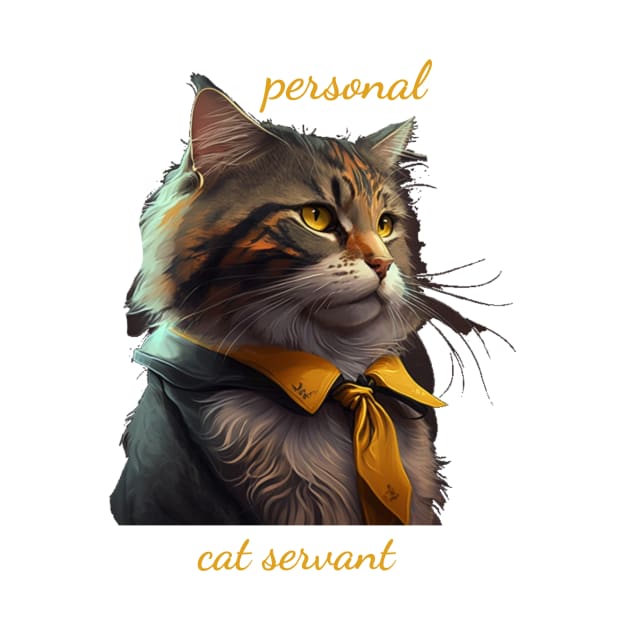 Personal Cat Servant - Rich and Luxurious Feline with Necktie by emmamarlene