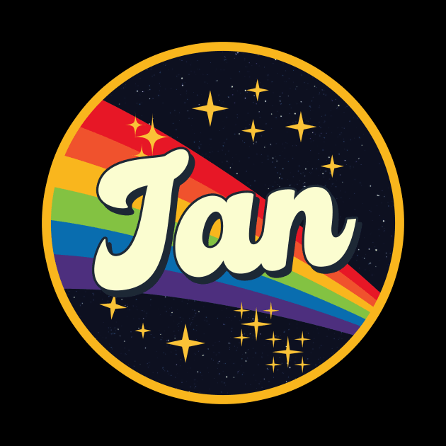 Ian // Rainbow In Space Vintage Style by LMW Art