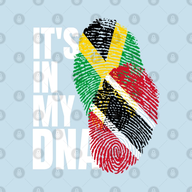 Trinidadian Plus Jamaican Mix DNA Flag Heritage Gift by Just Rep It!!