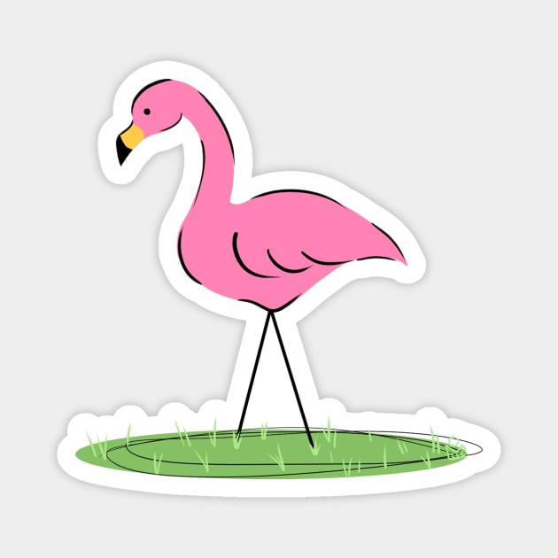 Lawn Flamingo Magnet by Unsafety Pin