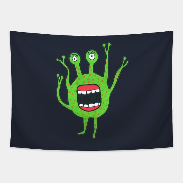 Alien Monster Tapestry by DoodlesAndStuff