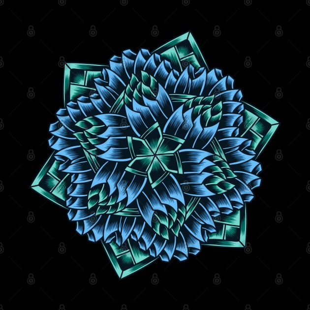 Artwork Illustration Six Sides Crystal Flower by Endonger Studio