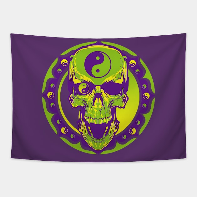 Skull of tai chi N°2 Tapestry by couleur365