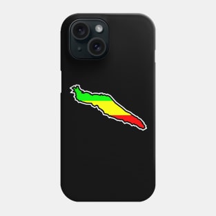 Texada Island Silhouette in Colourful Rasta Flag Pattern - Rastafarian Colours - Texada Island Phone Case