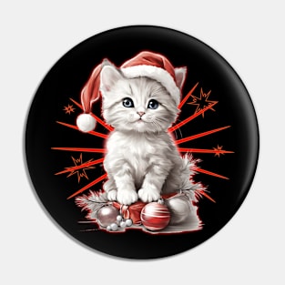 kawaii christmas cat Pin