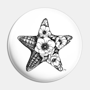 Floral Starfish Pin