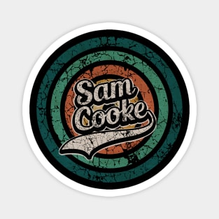 Sam Cooke // Retro Circle Crack Vintage Magnet