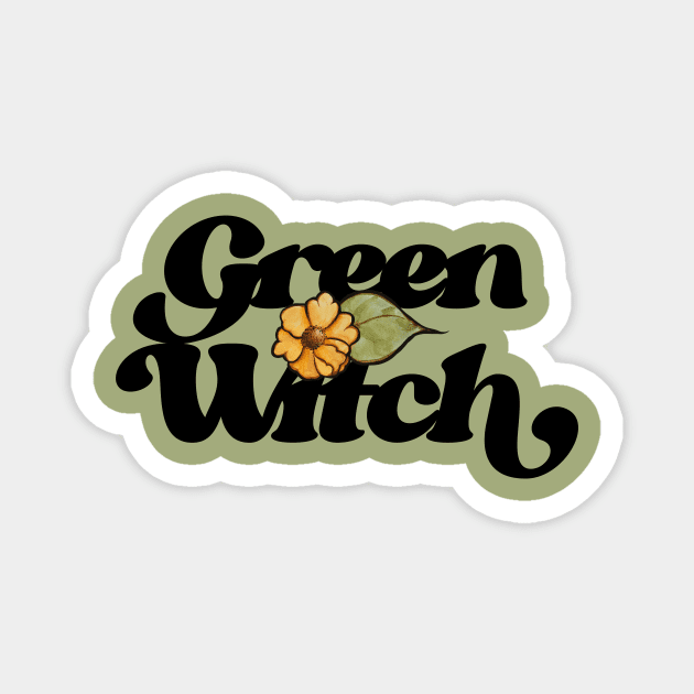 Green Witch Magnet by bubbsnugg