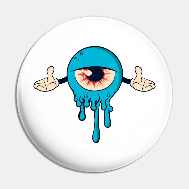 Dripping Cartoon Eye Pin by Digster