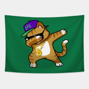 Dabbing Cat Funny Shirt Dab Hip Hop Dabbing Kitten Tapestry