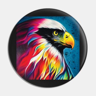 American Eagle in Striking Rainbow Colours Pin