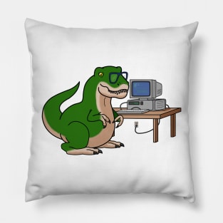 Senior Engineer, T rex, dinosaur, programming Pillow