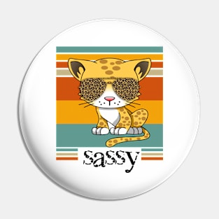 Cat with sunglasses vintage Sassy Cat lover Pin