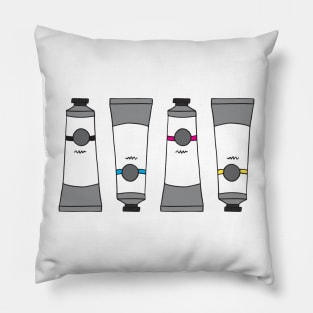 CMYK Paint Tubes Pillow