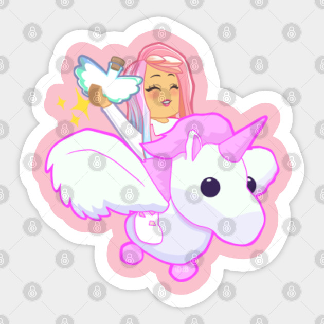 Pink Flying Unicorn Roblox Sticker Teepublic - picture of a flying roblox person
