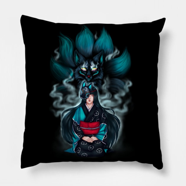 kitsune Pillow by ekkimu