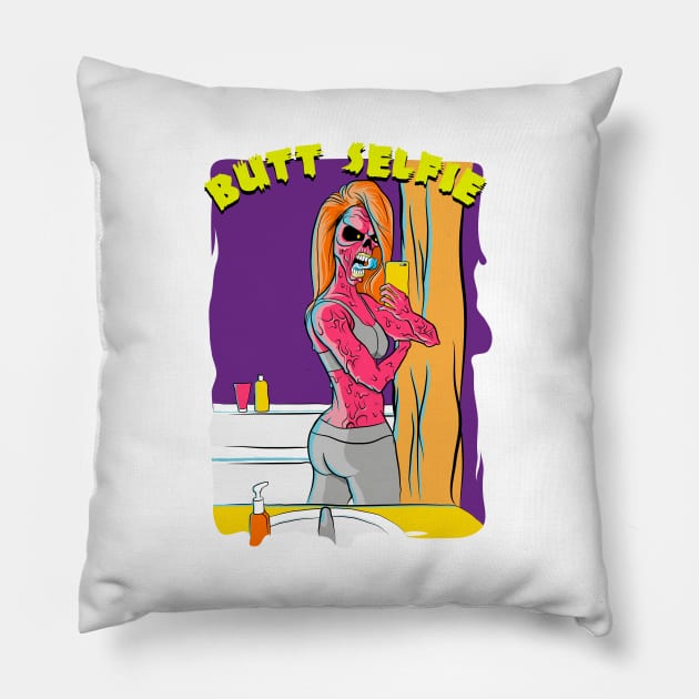 Butt Selfie Zombie Pillow by kreasimalam