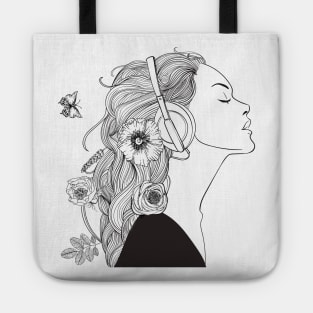 Floral Hair 3 Tote