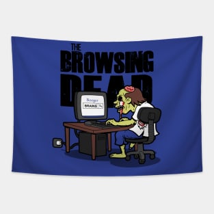 Funny Zombie Browsing The Internet Gift For Zombie Lovers Tapestry